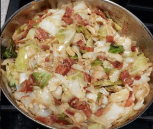 Fried Cabbage Bliss Bacon, Onion, Garlic Symphony